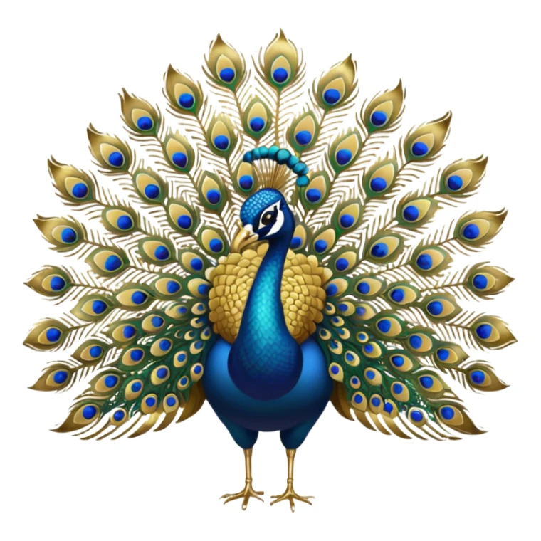 Peacock in full gold color even it's petal everything should be in gold sticker