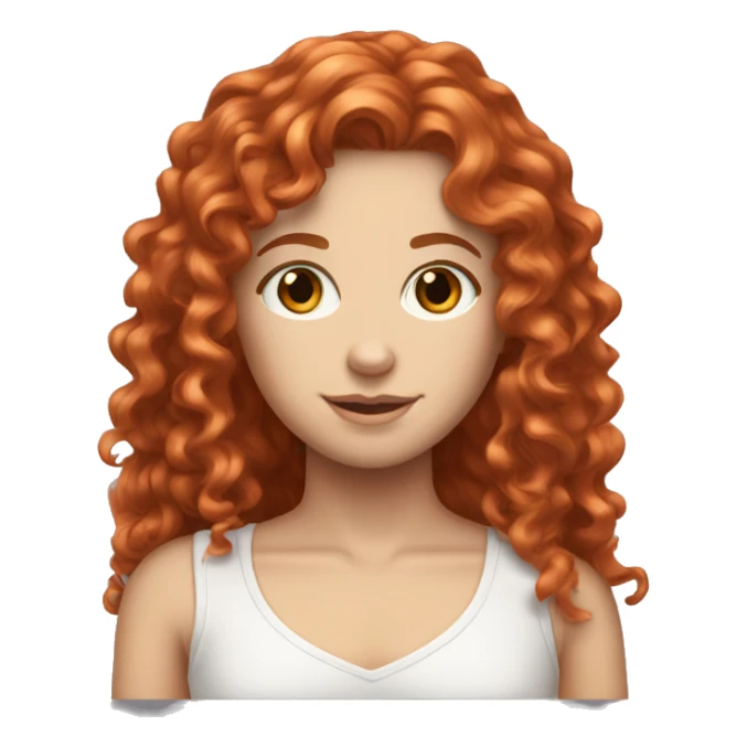 Curly long red hair white girl  sticker