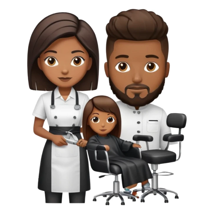 Hairstylist standing next to or behind stylist chair sticker