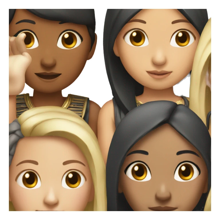 asian girl pushing egyptian girl sticker