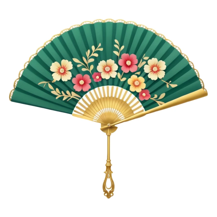 Fan: An open, handheld fan, often associated with opera or classic theatre sticker