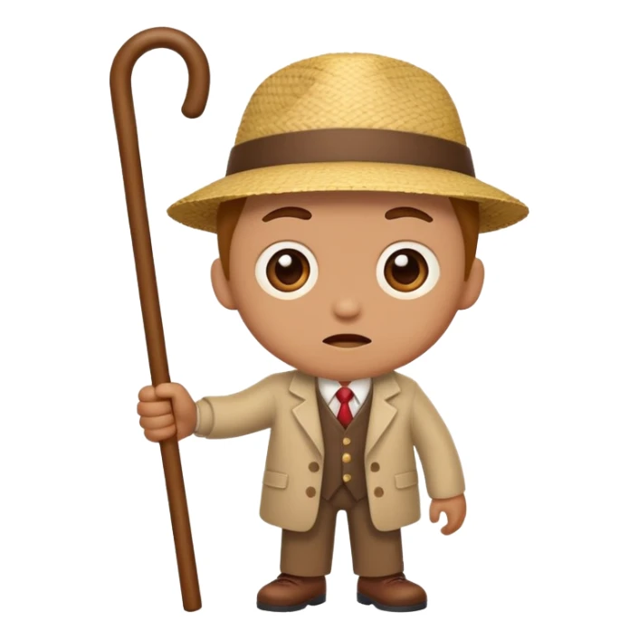 cartoon character with Resentment - bitter indignation at having been treated unfairly - waving cane sticker