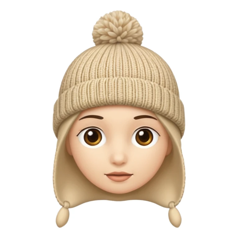 Beige knitted wool cap piece of clothing sticker