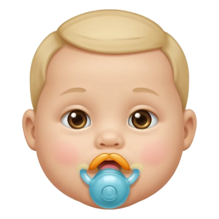 baby with pacifier in mouth sticker