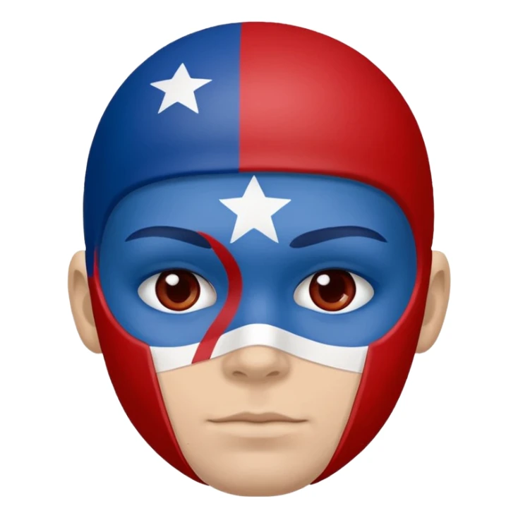 
American football face painting in blue (#00A3E0) and red (#F9423A)  sticker