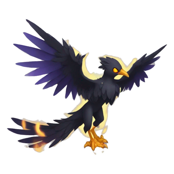 Fantasy legendary godly dark bird shadow-type-Phoenix Fakemon full body sticker
