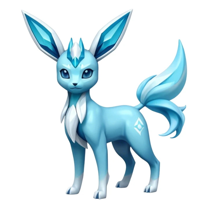 Futuristic Glaceon-suicune-hybrid, full body sticker
