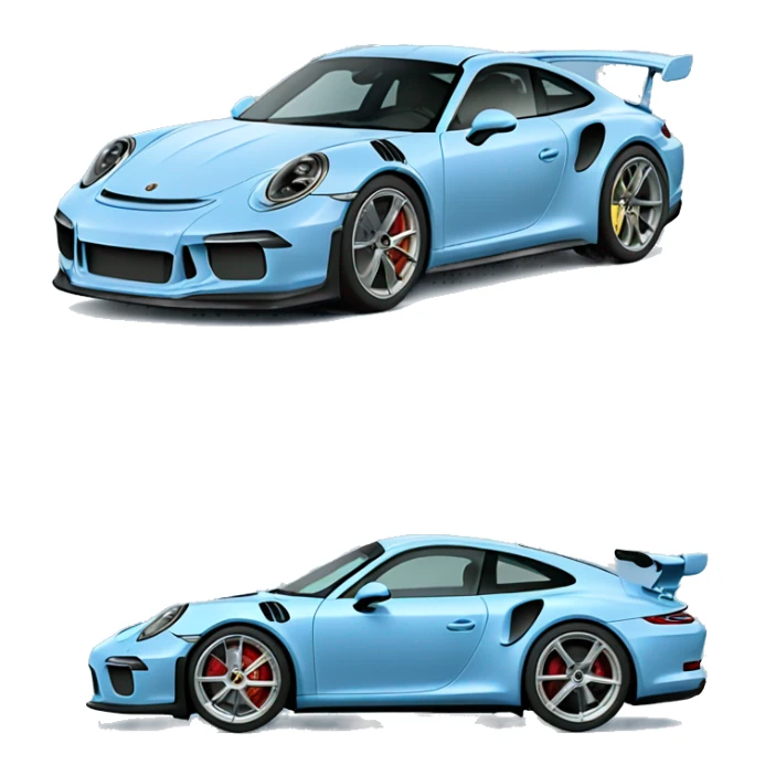 a porsche 911 gt3 in ice blue sticker