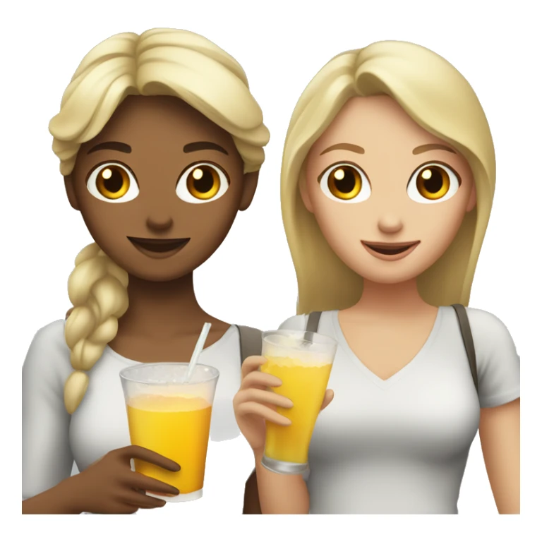 Blond and brunette girls with drinks in their hands sticker