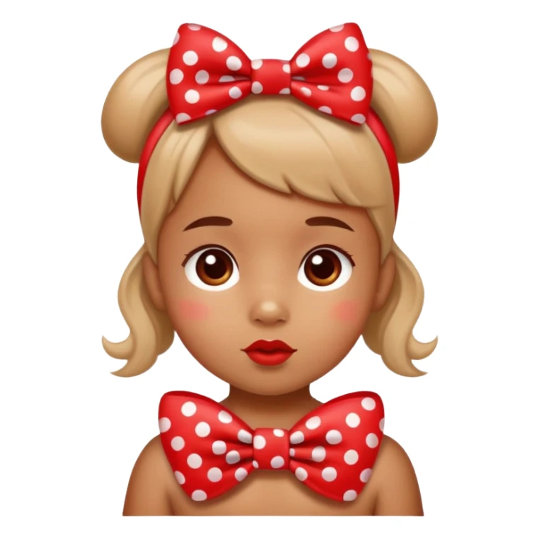 Rabie Baby Wearing red Polka Dot Bow sticker