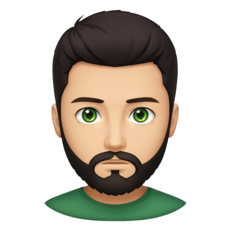 Man with a short full beard, Styled hair, Best looking man in the planet, onepiece style dark hair, green eyes, more anime style more maskulin  sticker