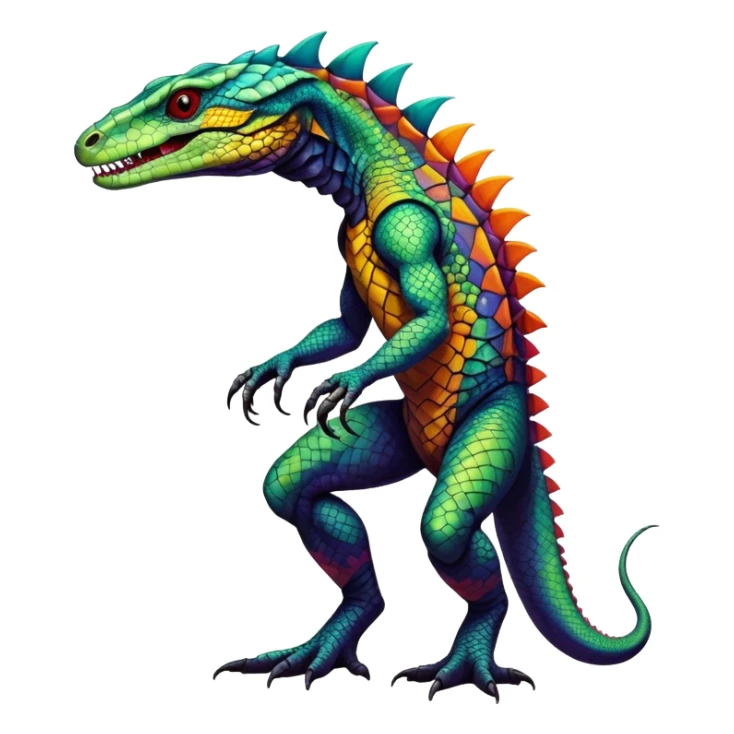 Gothic badass cool complex exotic colorful aesthetic-scenery-vernid-Fakémon-creature (full body) sticker