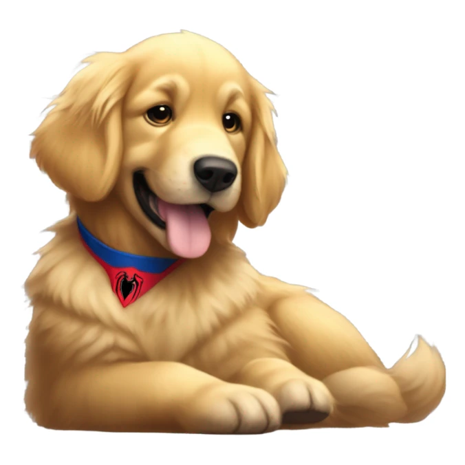 Golden Retriever Ln. on Spider-Man’s lap sticker