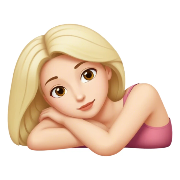 lady laying down on stomach full body  sticker