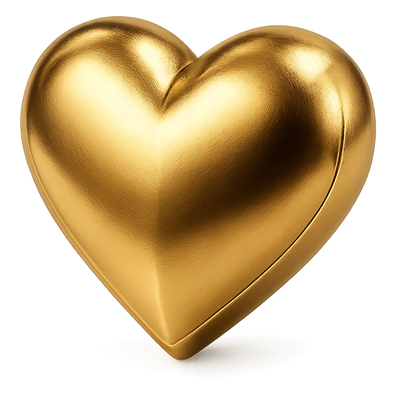 purple heart, gold style, shiny metallic, no text sticker