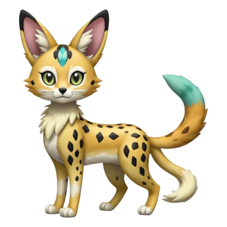 Meloetta-Vernid-Trico-Sergal-Serval-Pokémon-Fakémon-creature sticker