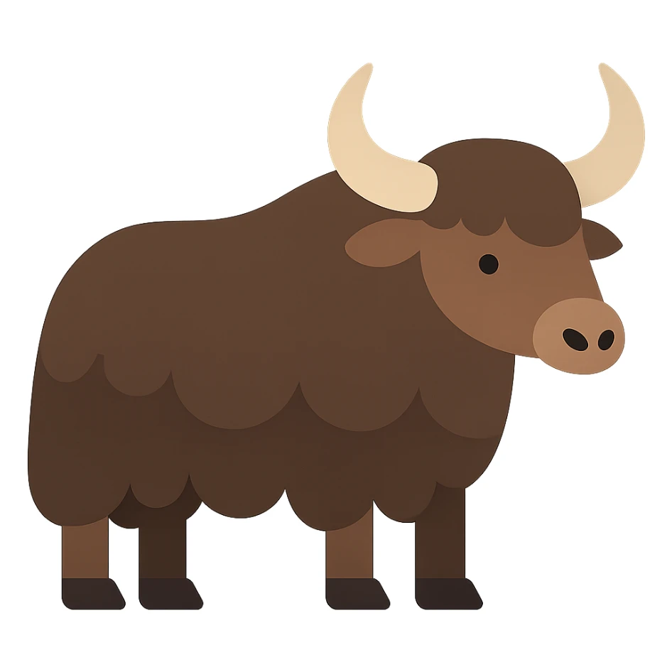 Flat design style yak sticker