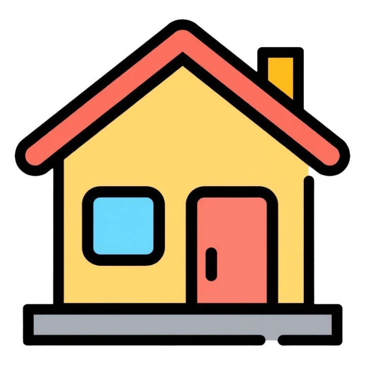 house with roof and door, home icon sticker