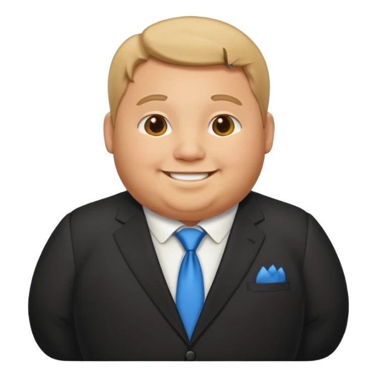 A chubby funny person in a formal suit sticker