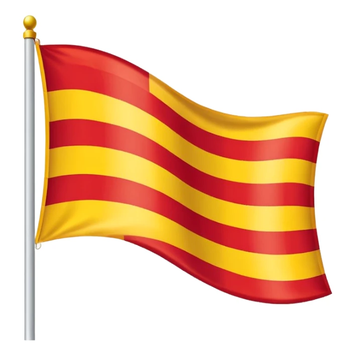 a three coloured flag with red, white & yellow colour.horizontally arranged and White in the middle sticker