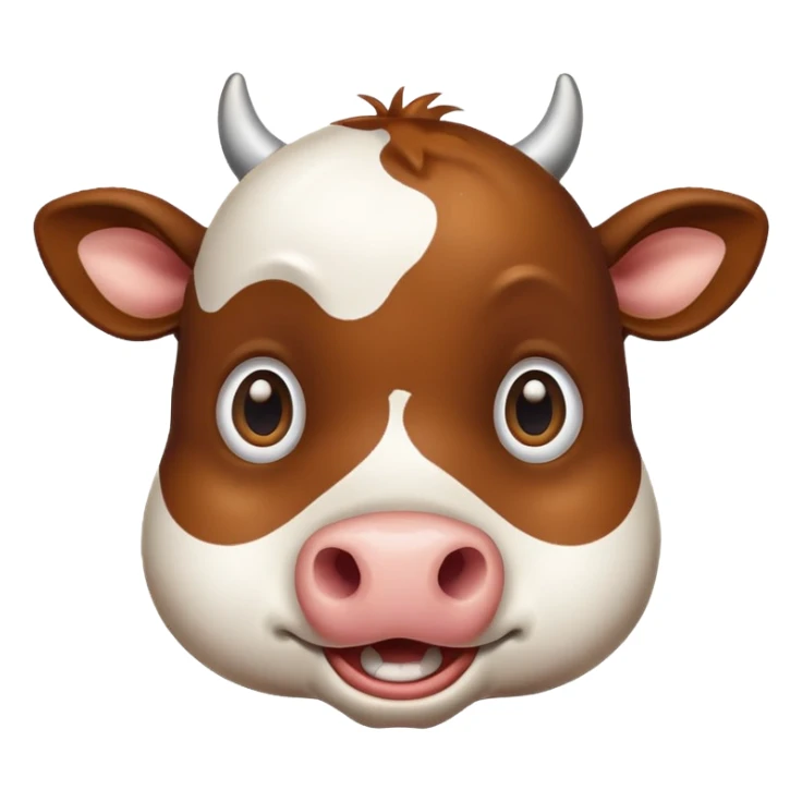 surprised cow, happy surprise, smiling sticker