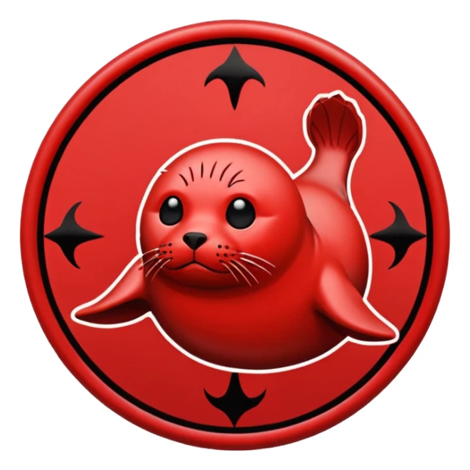 iOS sticker, summoning seal, black circle, red symbol, minimal sticker