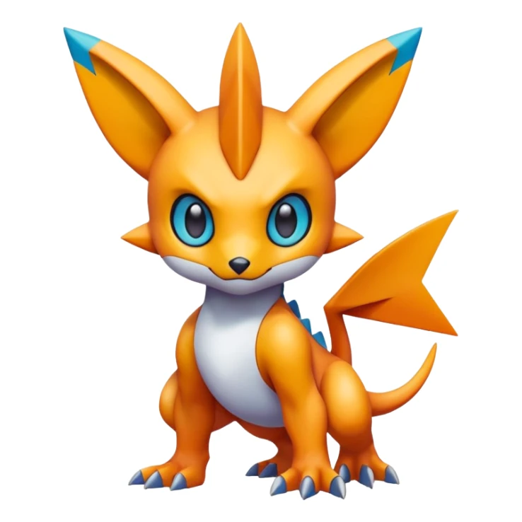 randomly-colored edgy kawaii Fakémon-Pokémon-Digimon-creature (full body) sticker