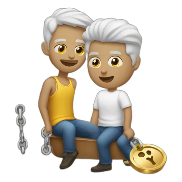 Bar sinson con un amigo en un auto con cadenas de oro sticker