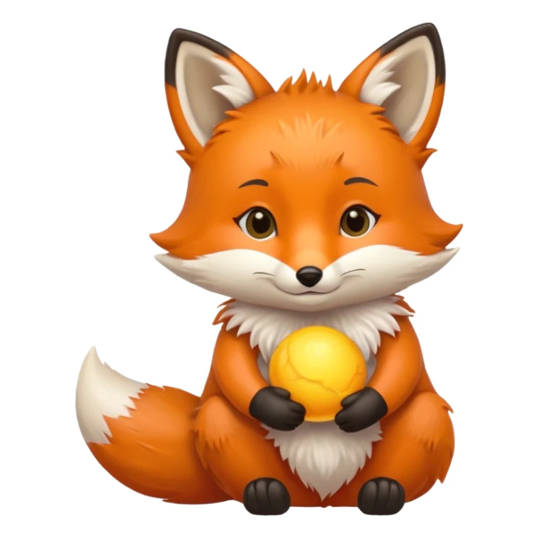 Baby fox carrying a sun in it’s arms ☀️🦊 sticker