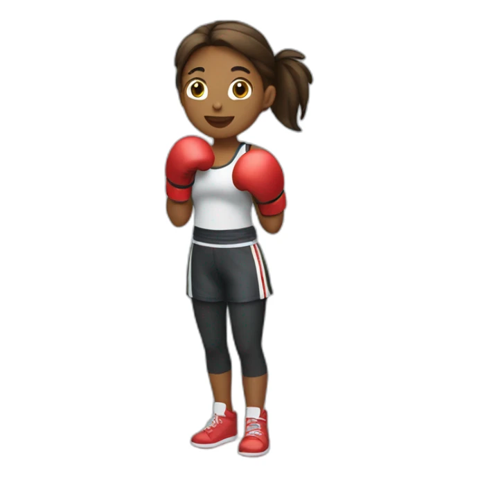 girl boxing full length sticker