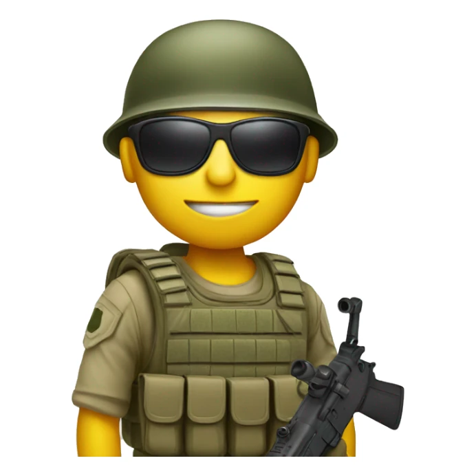 soldier with sunglasses holding rifle sticker