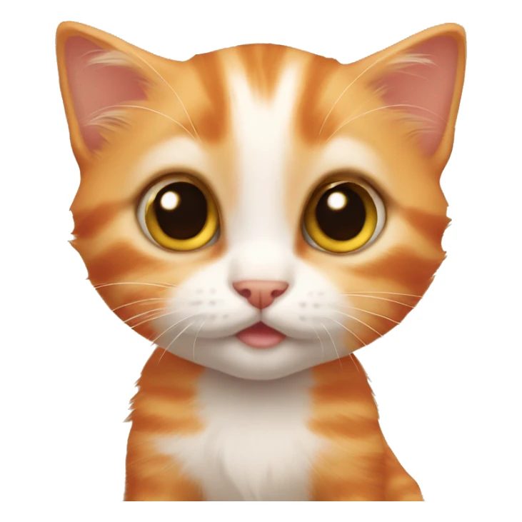 cute orange kitten with big eyes sticker