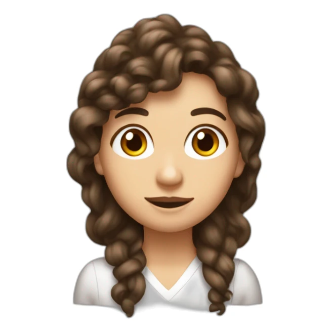 une meuf brune avec les cheveux bouclé et long sticker