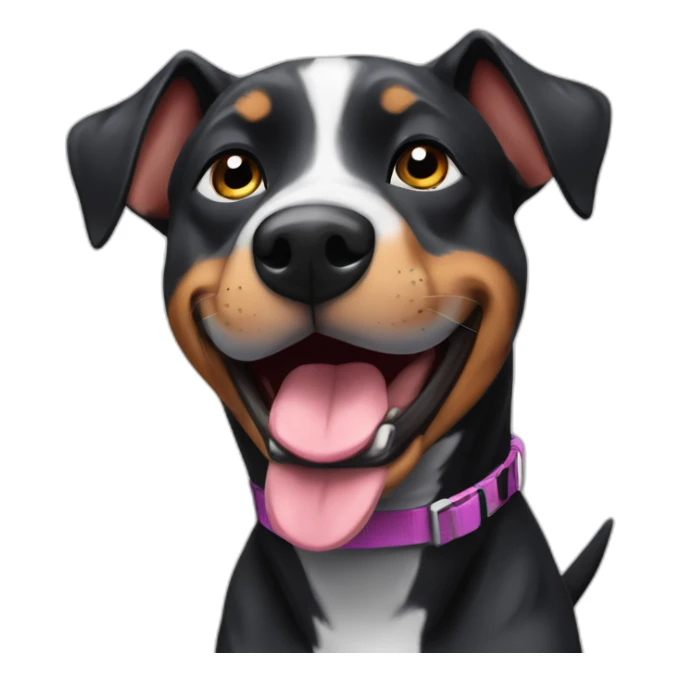 Black pitbull Australian cattle dog who is really excited you came home sticker