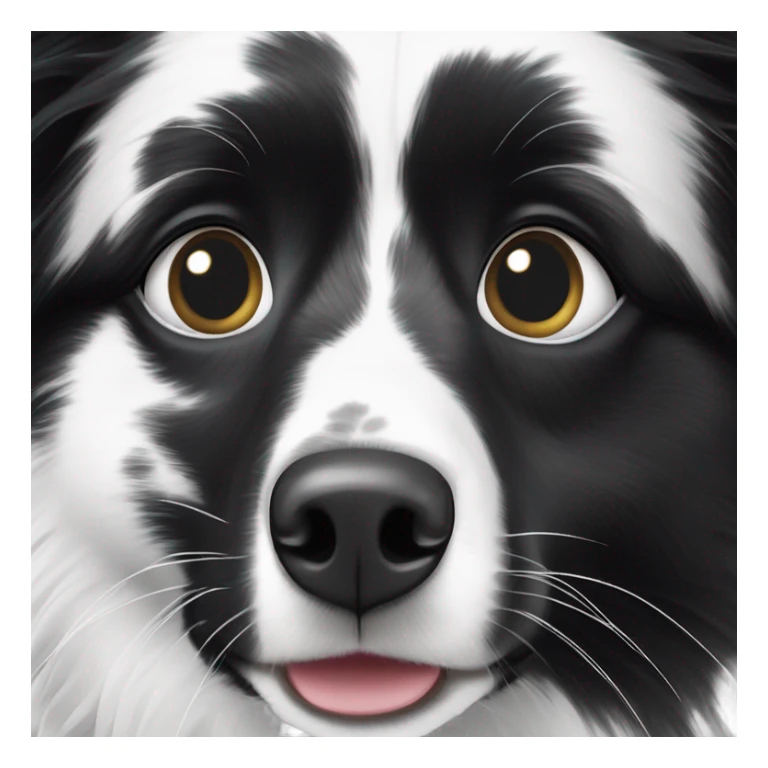 Border collie black and white black spot over one eye sticker
