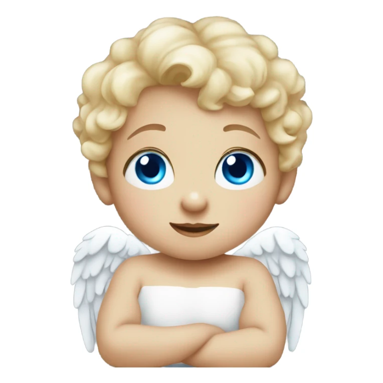 Cute baby Angel with hands under chin with blue eyes sticker