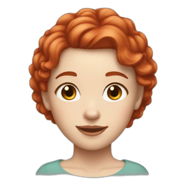 white skin girl, red haired girl, with dimples sticker