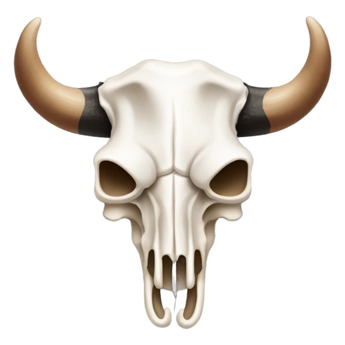 Longhorn cow skull black cowboy hat with long straight horns  sticker