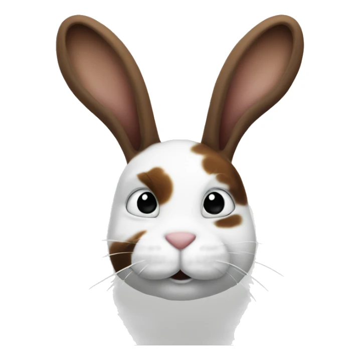 Rabbit white with black and brown spots on the back sticker