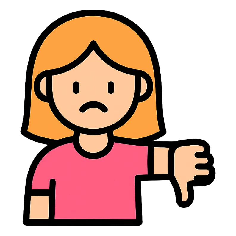 colored icon of a girl showing thumbs down sticker