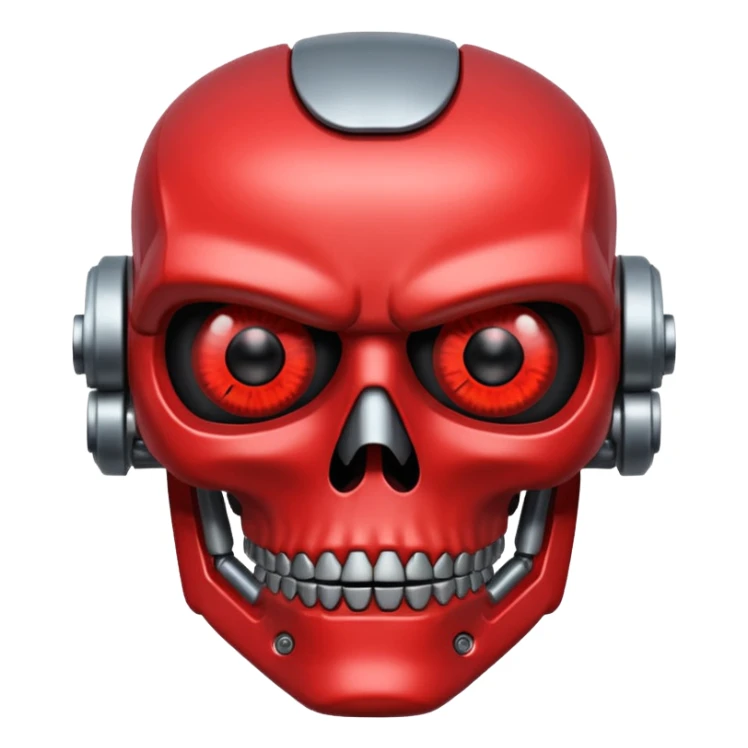 half face metal Terminator Red eyed  sticker