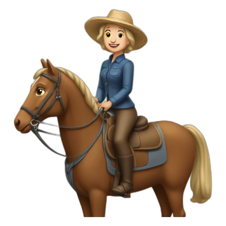 Une mamie sur un cheval sticker