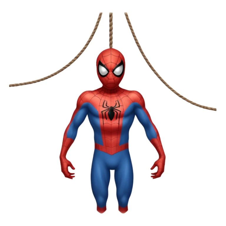 spiderman hanging himself with a noose made of webs sticker