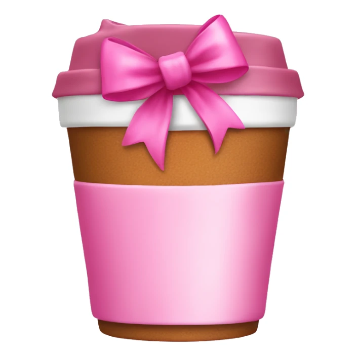 Coffee cup with a pink coquette bow on it sticker