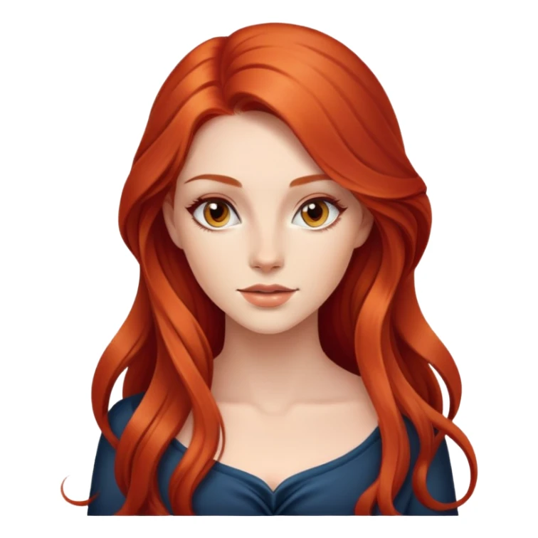 beautiful young woman with long red hair, elegant appearance sticker