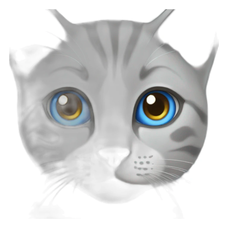 gray female cat blue eyes sticker