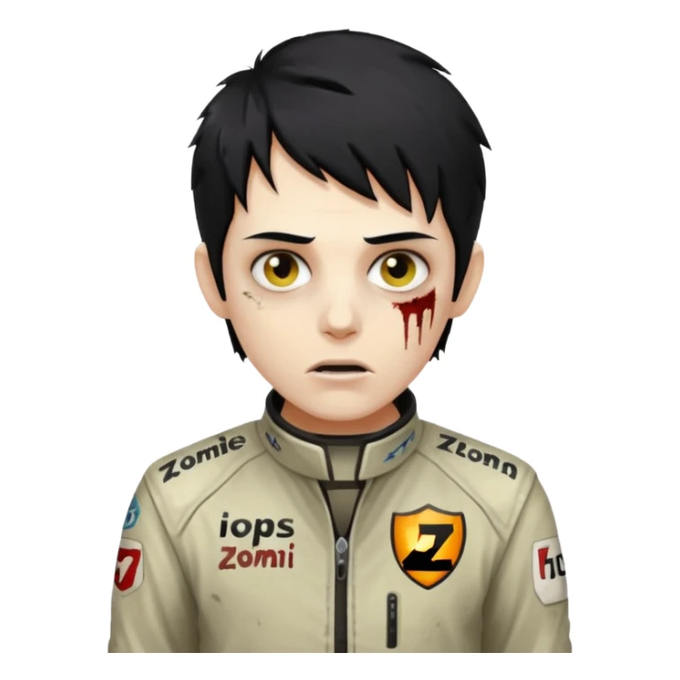 zombie formula racer black hair sticker