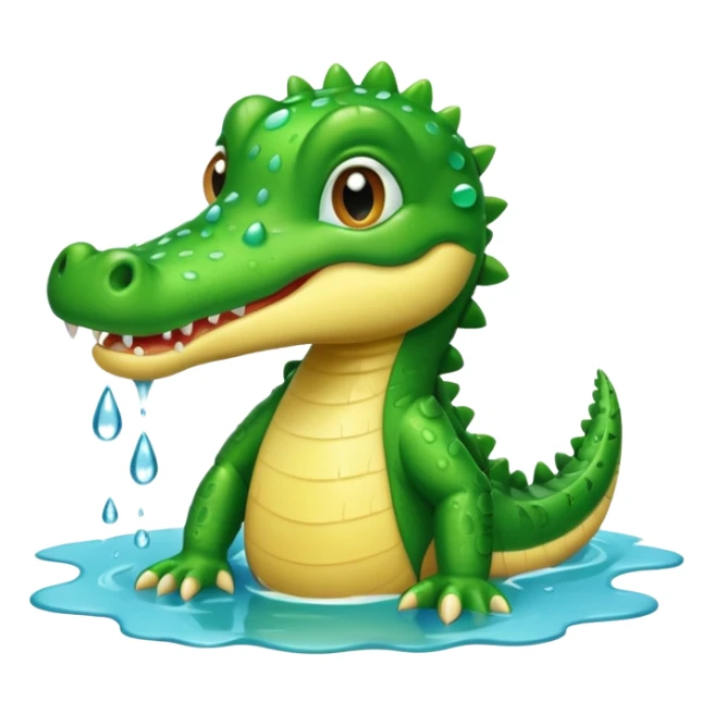 baby crocodile is showing under the shower  sticker