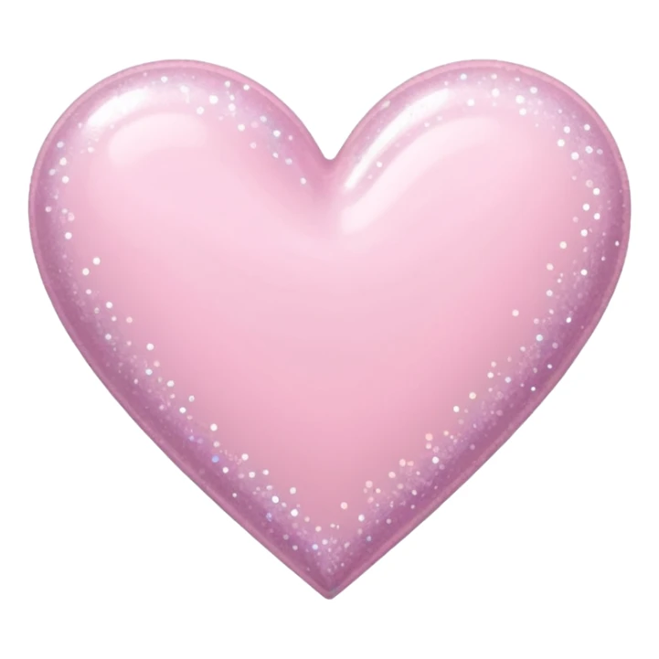 Pastel pink skinny heart with sparkle sticker