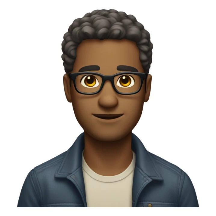 olg guy with short hair and glasses sticker